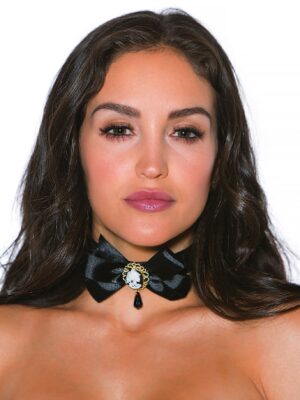 Shirley of Hollywood 970 Choker Ribbon Bow Cameo Black