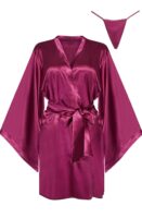 L.X.F ❤ BN6663 Samira Peignoir Burgundy