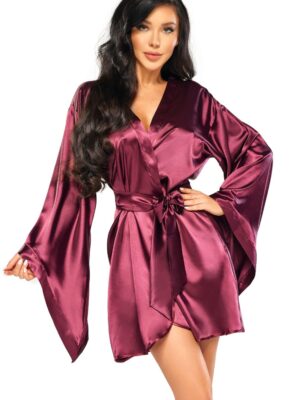 L.X.F ❤ BN6663 Samira Peignoir Burgundy