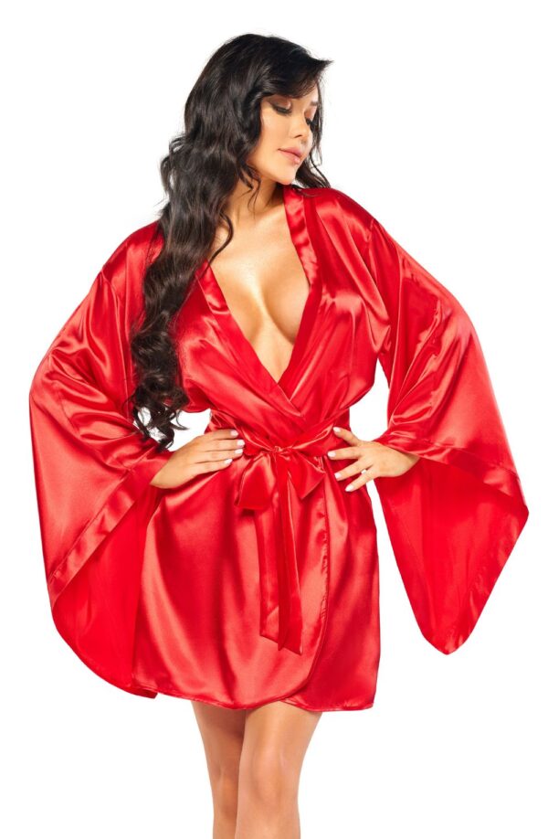 L.X.F ❤ BN6664 Samira Peignoir Red