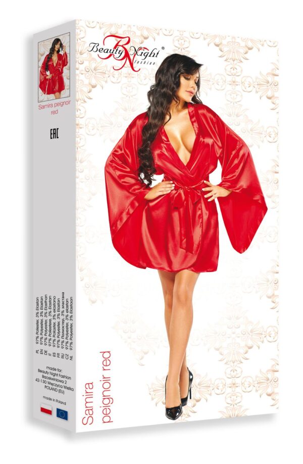 L.X.F ❤ BN6664 Samira Peignoir Red