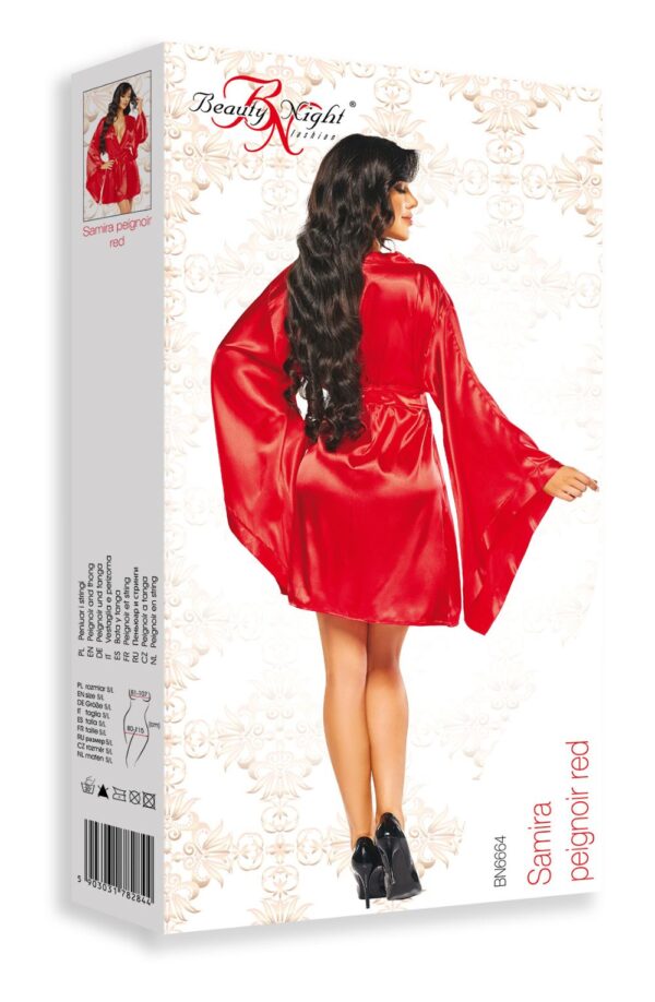 L.X.F ❤ BN6664 Samira Peignoir Red