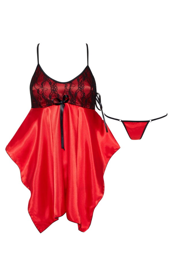 L.X.F ❤ BN6646 Julieta Chemise Red