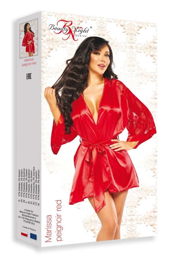 L.X.F ❤ BN6658 Marissa Peignoir Red