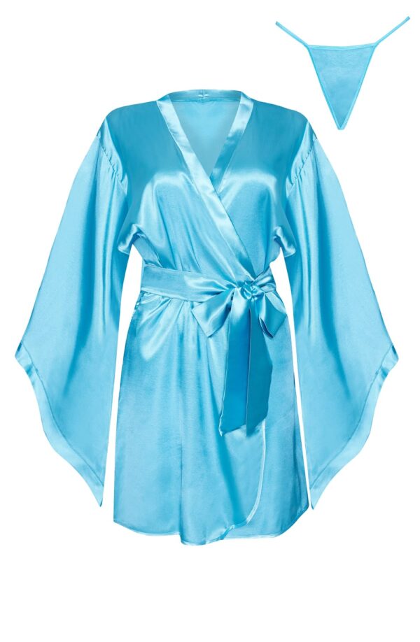 L.X.F ❤ BN6666 Samira Peignoir Turquoise