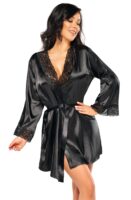 L.X.F ❤ BN6669 Sherie Peignoir Black