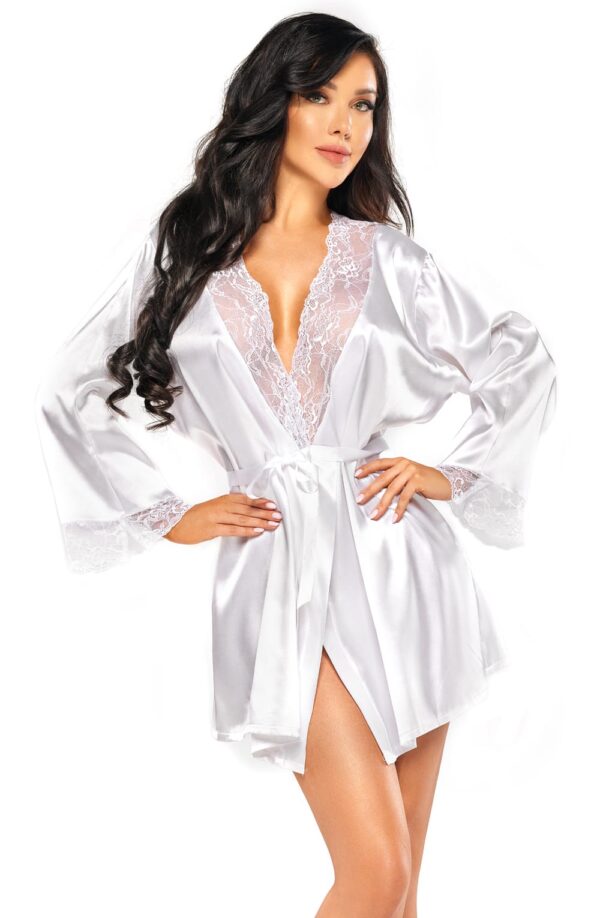 L.X.F ❤ BN6672 Sherie Peignoir White