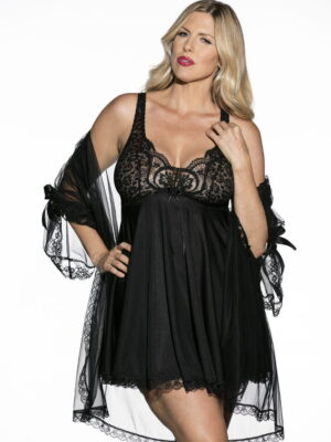 Shirley of Hollywood X3595 Black 3 Piece Babydoll