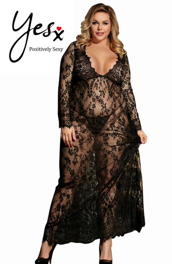 L.X.F ❤826Q Long Gown & Thong