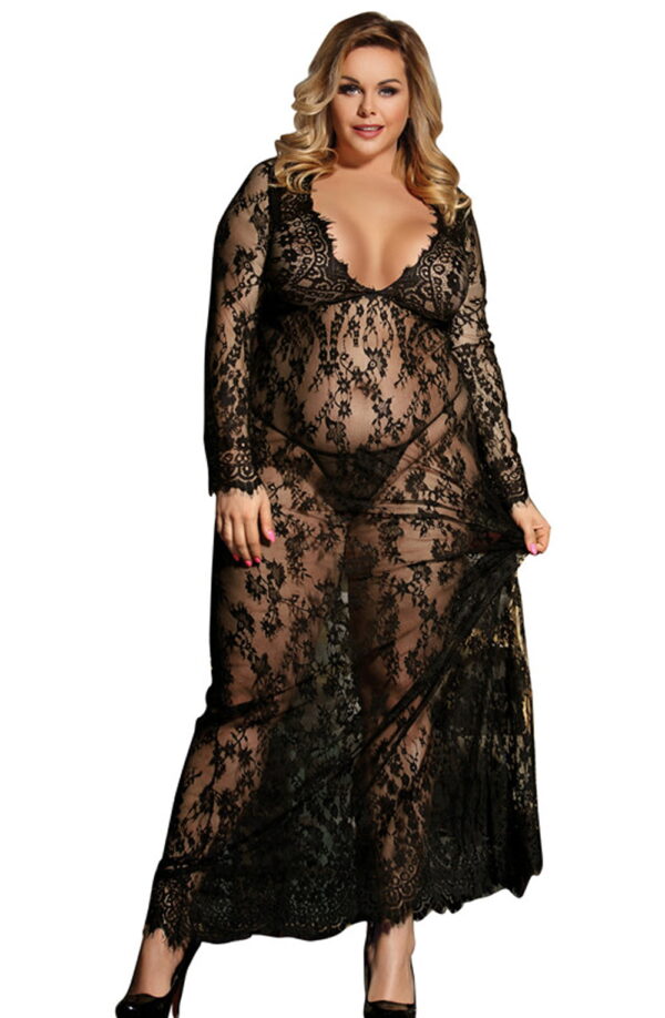 L.X.F ❤826Q Long Gown & Thong