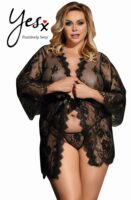 L.X.F ❤827Q Robe Set Black - Up to 6XL