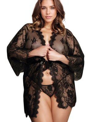 L.X.F ❤827Q Robe Set Black - Up to 6XL