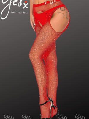 L.X.F ❤852 Sparkly Fishnet Red