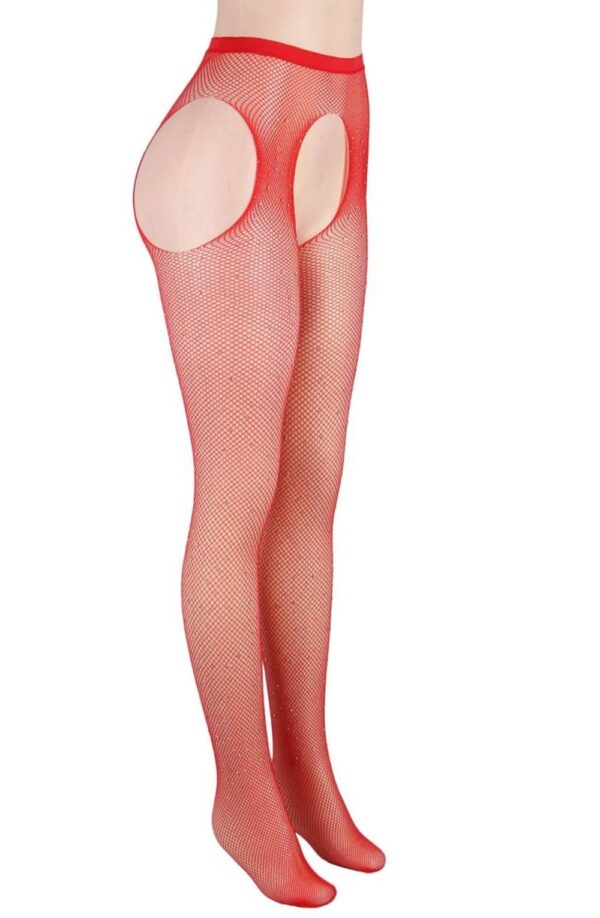 L.X.F ❤852 Sparkly Fishnet Red