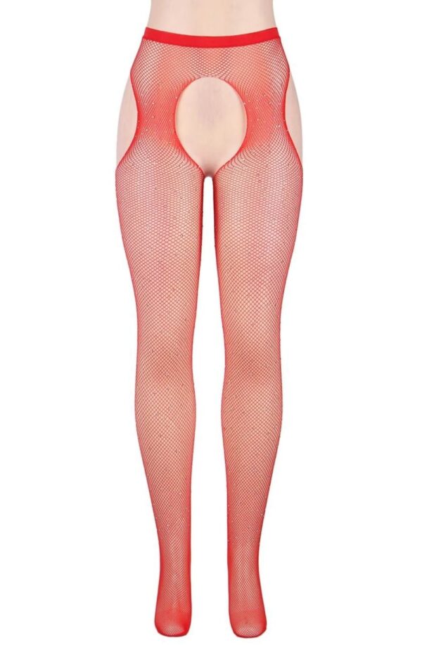 L.X.F ❤852 Sparkly Fishnet Red