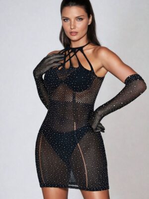 L.X.F ❤865 Sparkle Rhinestone Fishnet