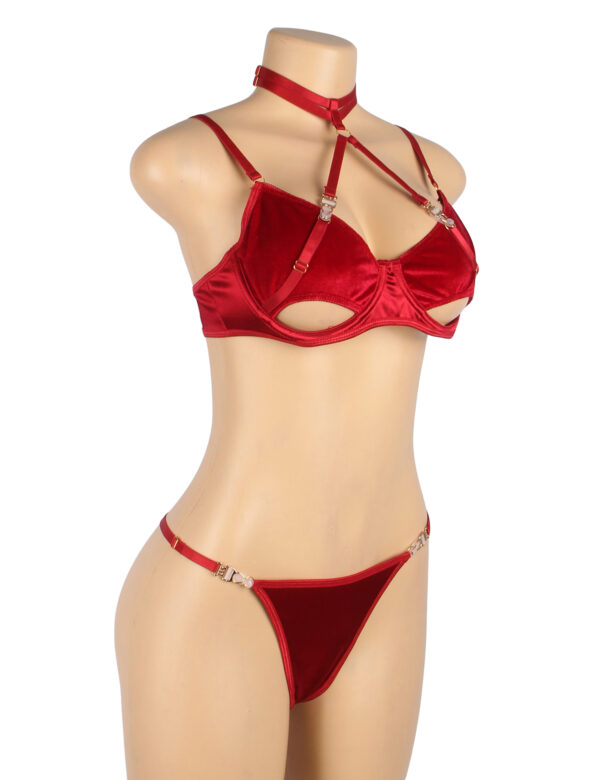 L.X.F ❤872Q Hollow Cut Halter Bra Set Up To 2XL