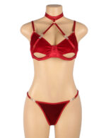 L.X.F ❤872Q Hollow Cut Halter Bra Set Up To 2XL