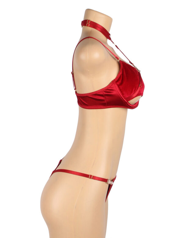 L.X.F ❤872Q Hollow Cut Halter Bra Set Up To 2XL