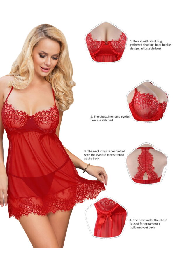 L.X.F ❤952 Red Babydoll Set