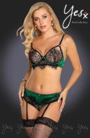 L.X.F ❤957 Black/Emerald Bra Set