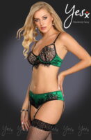 L.X.F ❤957 Black/Emerald Bra Set