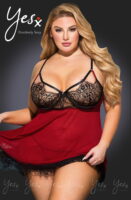 L.X.F ❤958Q Black/Red Babydoll Set