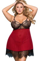 L.X.F ❤958Q Black/Red Babydoll Set