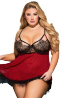 L.X.F ❤958Q Black/Red Babydoll Set