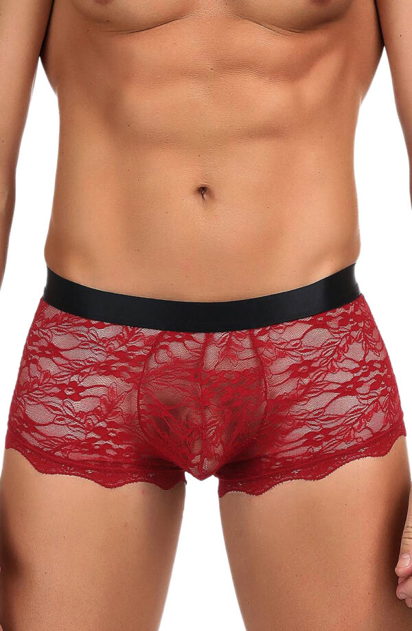 L.X.F ❤976 Mens Boxer Brief Red/Black