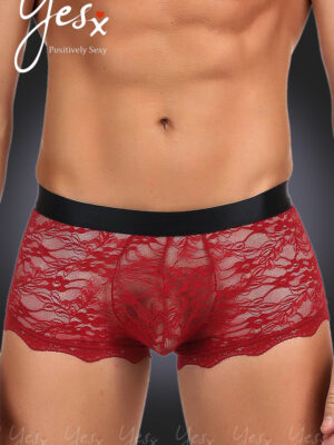 L.X.F ❤976 Mens Boxer Brief Red/Black