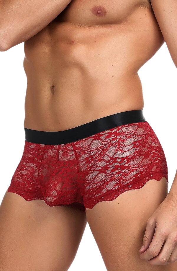 L.X.F ❤976 Mens Boxer Brief Red/Black