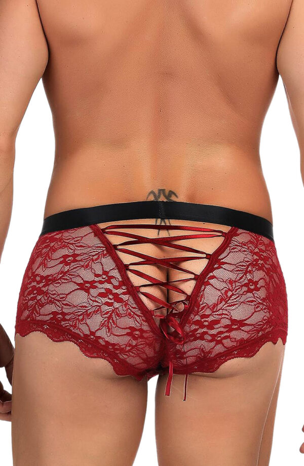 L.X.F ❤976 Mens Boxer Brief Red/Black