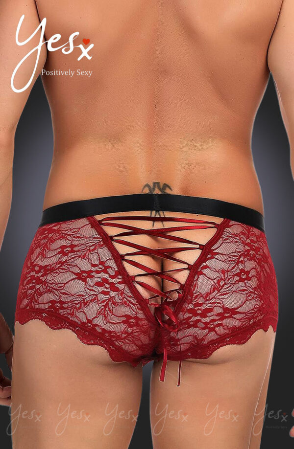 L.X.F ❤976 Mens Boxer Brief Red/Black