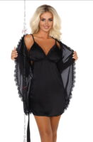 L.X.F ❤ BN6487 Shannon Dressing Gown Black