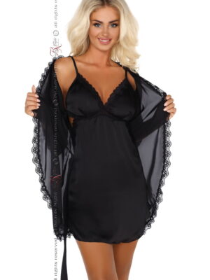 L.X.F ❤ BN6487 Shannon Dressing Gown Black