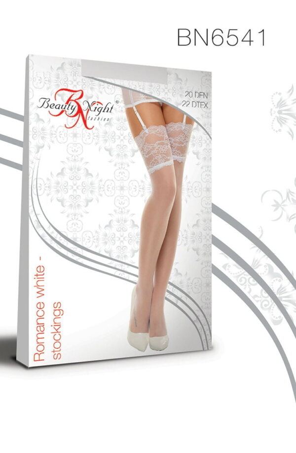 L.X.F ❤ BN6541 Romance Stockings White