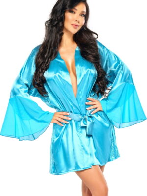 L.X.F ❤ BN6659 Marlene Peignoir Turquoise