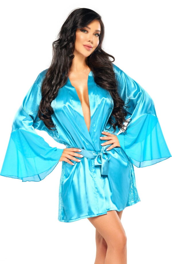 L.X.F ❤ BN6659 Marlene Peignoir Turquoise