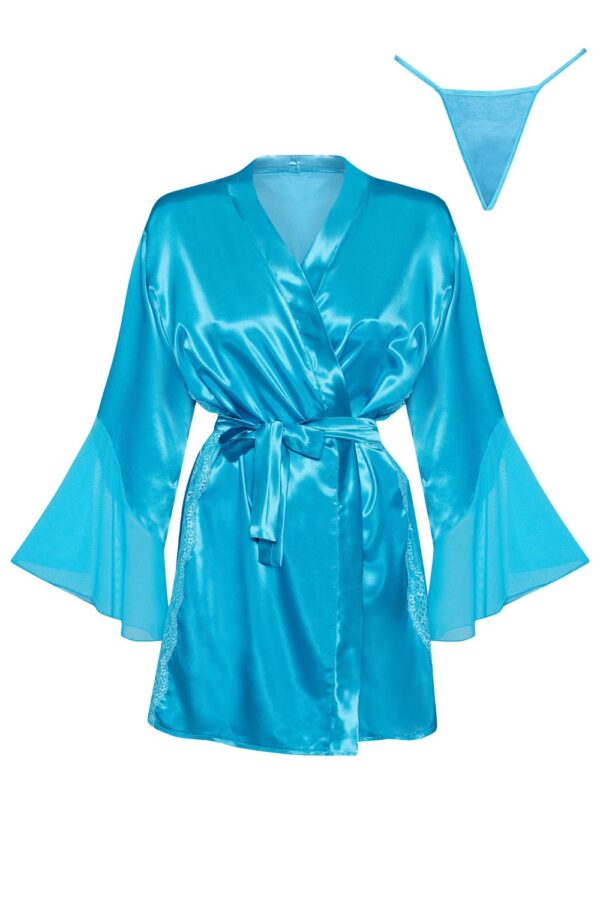 L.X.F ❤ BN6659 Marlene Peignoir Turquoise