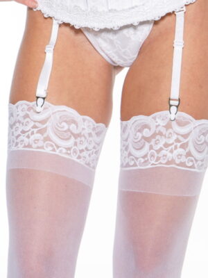 Shirley of Hollywood 90026 Lace Top Stockings White