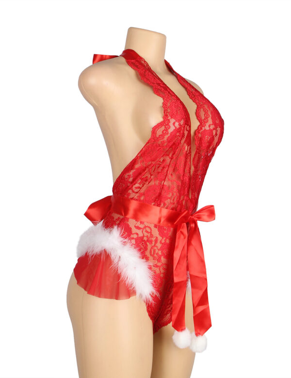 L.X.F ❤874Q Christmas Sexy Halter Neck Teddy Up To 4XL